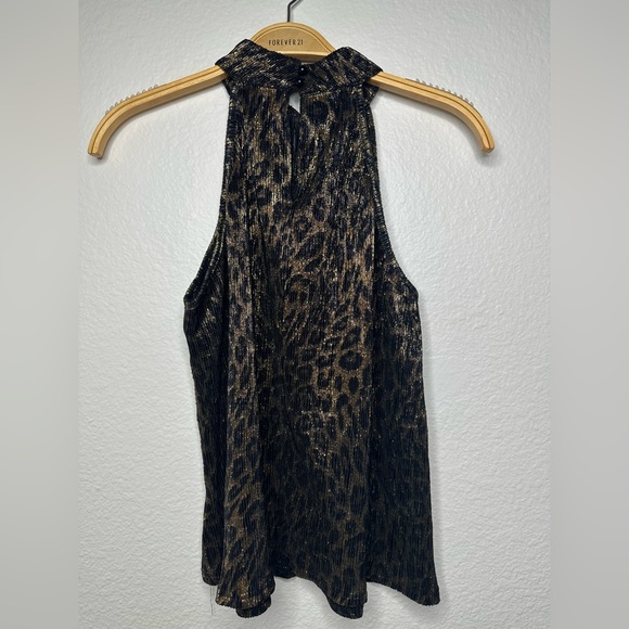 Woman fancy tank top- leopard pattern- gold and black- sparkly - Picture 6 of 6